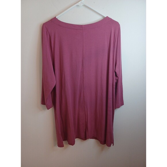 J. Jill Luxe Supima Cotton Pullover Tunic Top Large Pink Lagenlook Minimalist - Picture 6 of 8